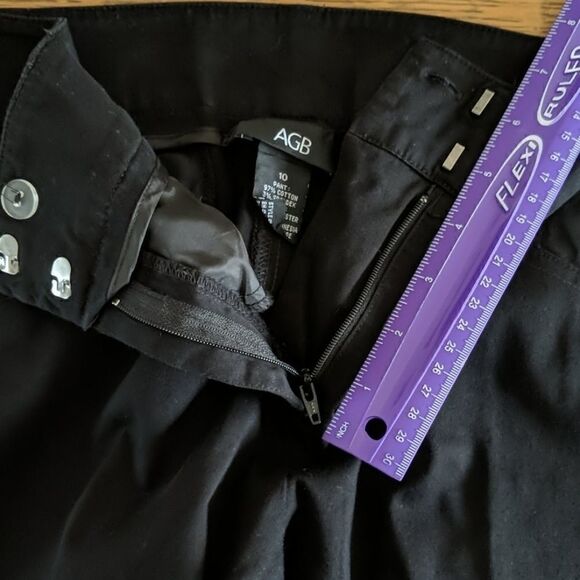 AGB  LADIES SZ 10 CROPPED BLACK FLAT FRONT PANTS - Picture 8 of 8